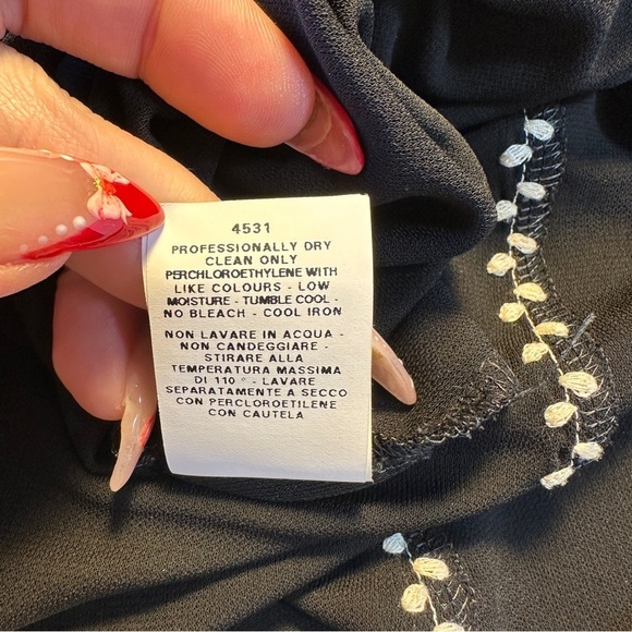 Vintage Jean Paul Gaultier Femme Embroidered Midi Dress US 8 Black LBD Y2k 90s - Picture 9 of 14